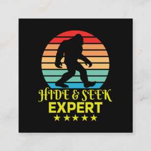 Dölj Och Sök Expert Bigfoot Rolig Fyrkantigt Visitkort