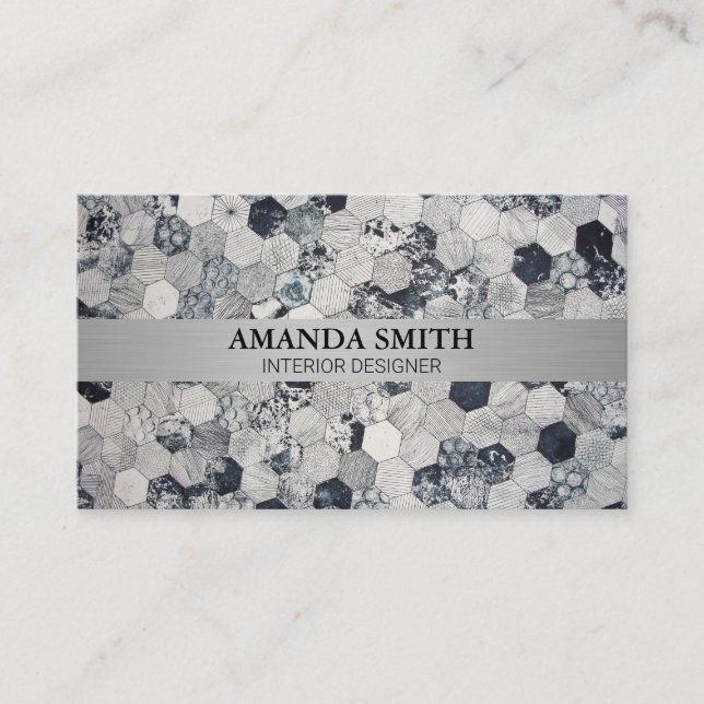 Dölj textil | Modern Abstrakt Visitkort (Framsida)