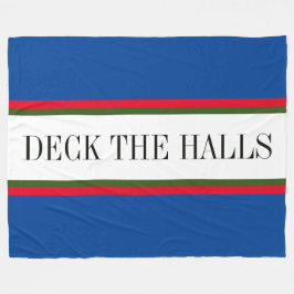 DÖLJA HALLS Blue Red Grönt White Rand Fleecefilt