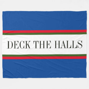 DÖLJA HALLS Blue Red Grönt White Rand Fleecefilt