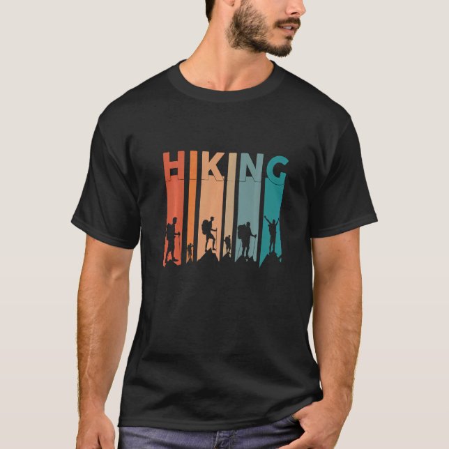 Dölja Retro-solnedgång med bergsfärgning T Shirt (Framsida)