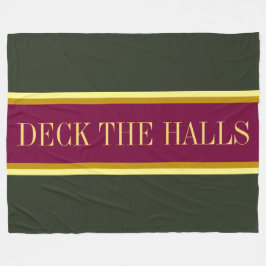 DÖLJA Roligten Burgundy Red Grönt Rand Fleecefilt