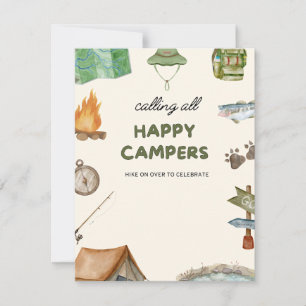 Döljande Camping Modern Colorful Baby Shower eller Julkort