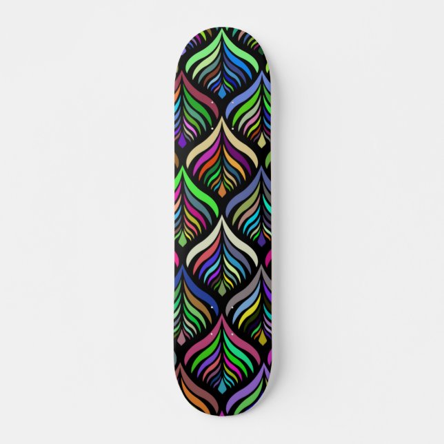 Döljande Färg Abstrakt-regnbåge Mini Skateboard Bräda 18,5 Cm (Framsida)