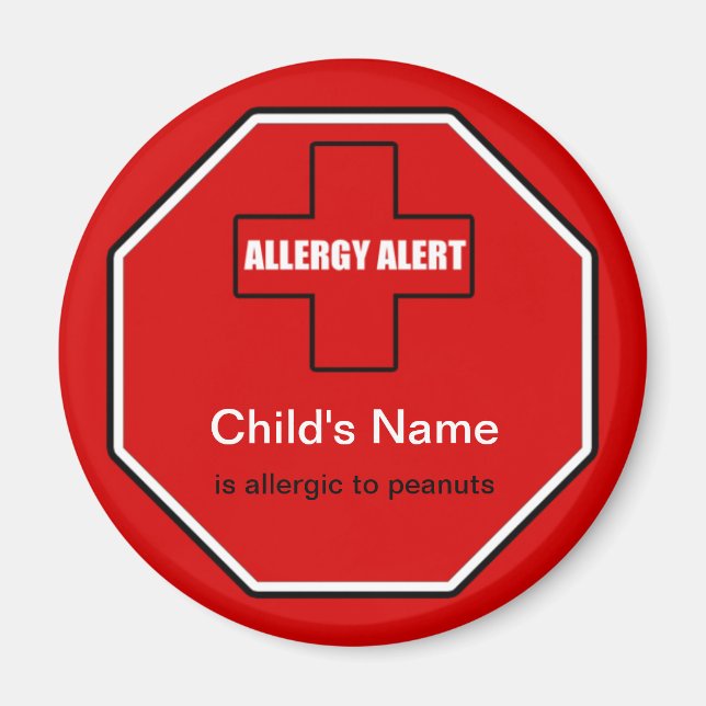 Döljer Allergy Medical Allergic Alert Magnet (Framsidan)