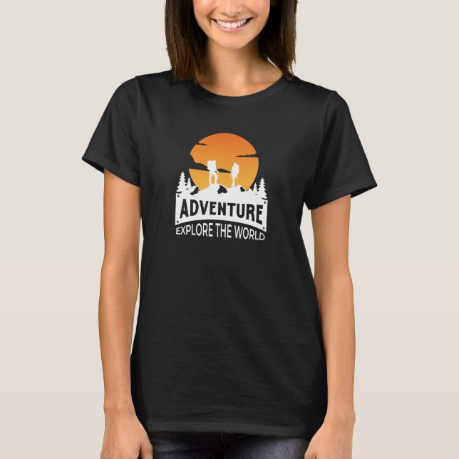 Döljning av Äventyr utanför dörren i Resa T Shirt (Framsida)