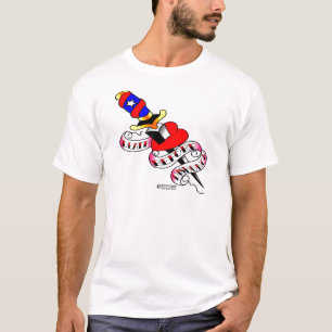 Dolk till och med hjärtadöd för skamtatuering t-shirt