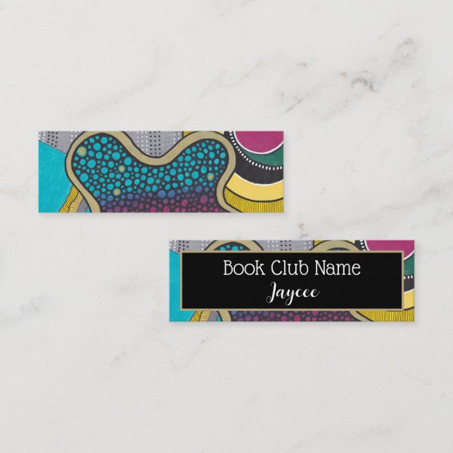 Dolkonst av abstrakt, flytande former, bok-märke (Fram/baksida)