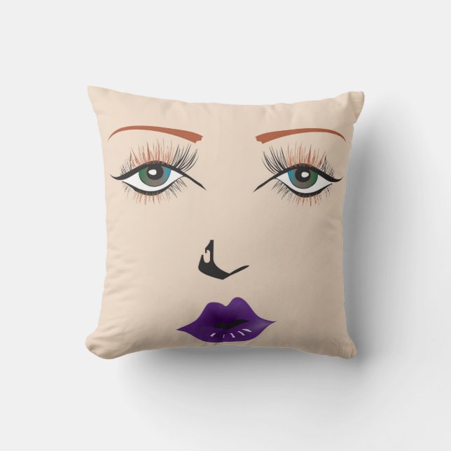 Doll Ansikte "Sten Girl Chic" Dekorativ kudde (Framsida)