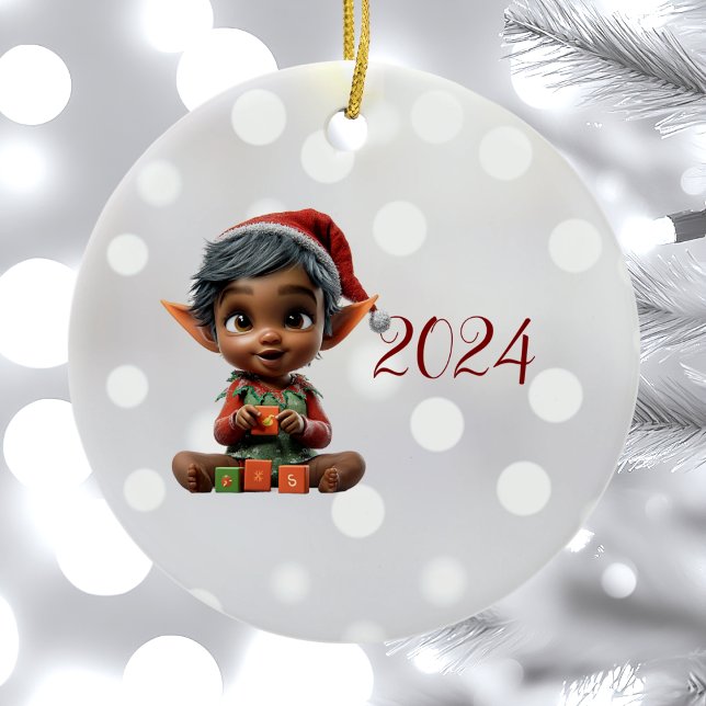 Doll Baby jul Elf Ceramic Ornament (Skapare uppladdad)