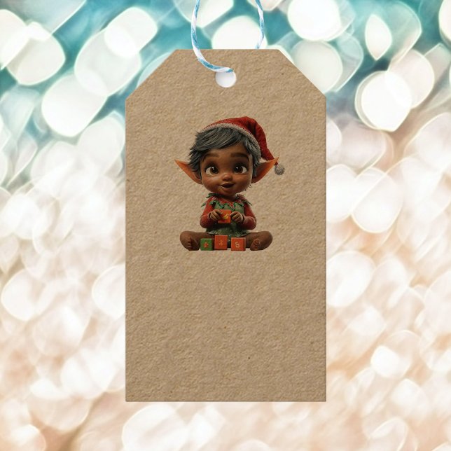 Doll Baby jul Elf Kraft Gift Märkres Presentetikett (Skapare uppladdad)
