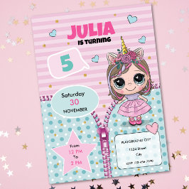 Doll Birthday Invitation  Inbjudningar