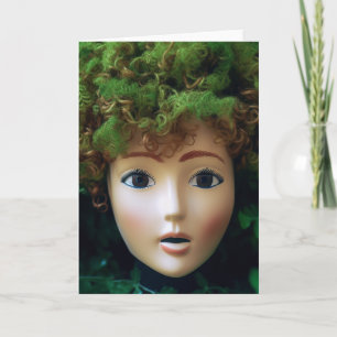 Doll Head Mossy Tillfällen Hälsning Kort
