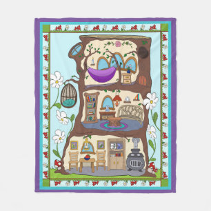 Doll House Blanket Fleecefilt