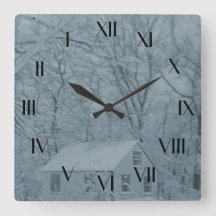 Doll House i Snö Storm Backward Clock