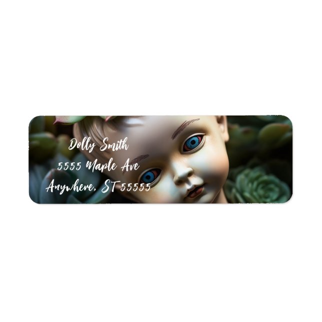 Doll i Succulent Garden Unique Returadress Etikett (Framsidan)