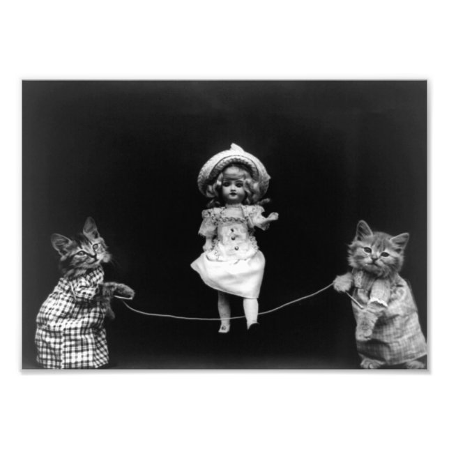 Doll & Kittens Skipping Fototryck (Framsidan)