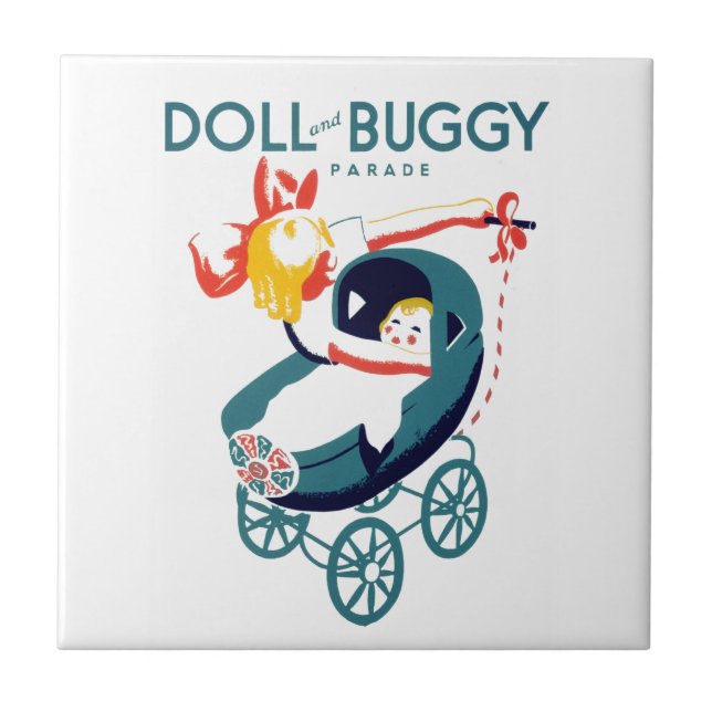 Doll och Buggy Parad Kakelplatta (Framsidan)