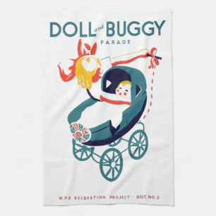 Doll och Buggy Parad Kökshandduk
