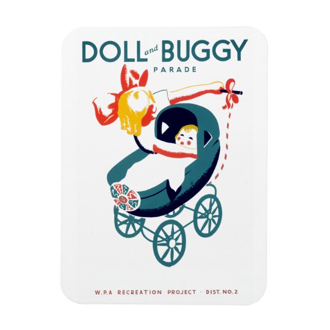 Doll och Buggy Parad Magnet (Vertikal)