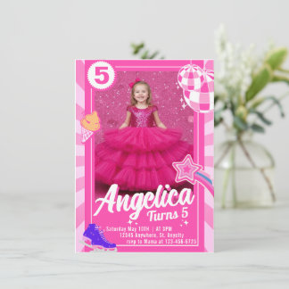 Doll Pink Birthday Invitation Inbjudningar