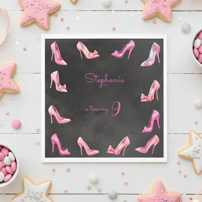 Doll rosa High Heel Footwear födelsedagsfest Pappersservett (Skapare uppladdad)