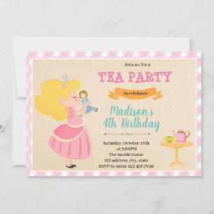 Doll Teparty-inbjudan Julkort