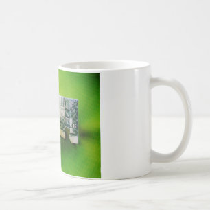 Dollar bill origami Elephant på Gröntens bakgrund Kaffemugg