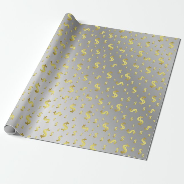 dollar,Guld, blad, blad, mönster, modern, Presentpapper (Utrullad)