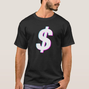Dollar Sign Vaporwave Aesthetic Glitch T Shirt