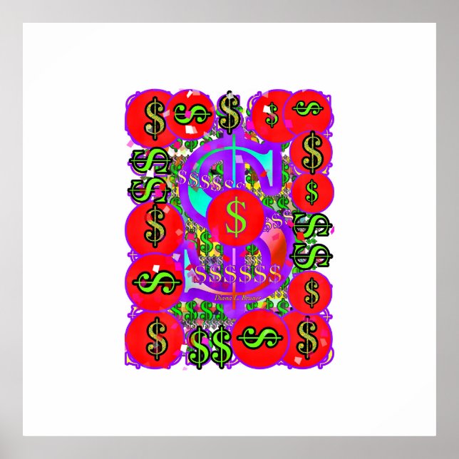 Dollar Signs Money Currency Dollar Bill Thrift Poster (Framsidan)