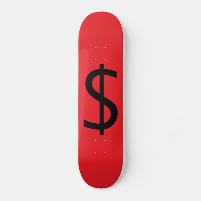 Dollar $tecken  mini skateboard bräda 18,5 cm (Framsida)
