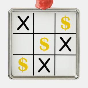 Dollar Tic Tac Toe Julgransprydnad Metall
