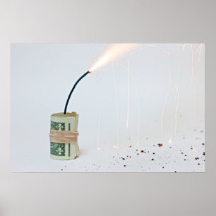Dollaren bombarderar på ljus bakgrund poster