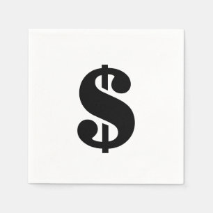 Dollaren undertecknar enkel stencilerar alfabet pappersservett