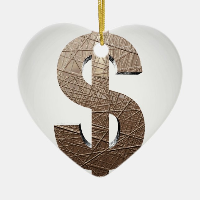 Dollaren undertecknar julgransprydnad keramik (Framsidan)