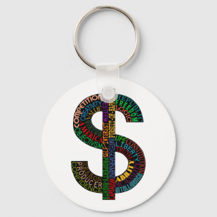 Dollaren undertecknar Keychain Nyckelring