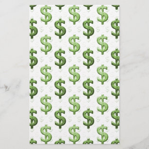 Dollaren undertecknar mönster brevpapper