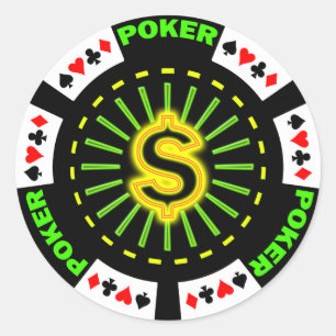 DOLLAREN UNDERTECKNAR POKERCHIPEN RUNT KLISTERMÄRKE