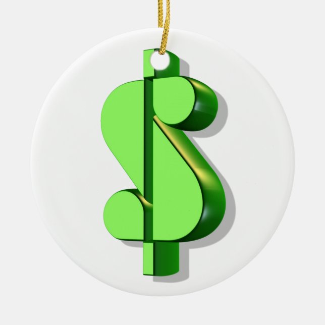 dollaren undertecknar värderar och framgång julgransprydnad keramik (Framsidan)