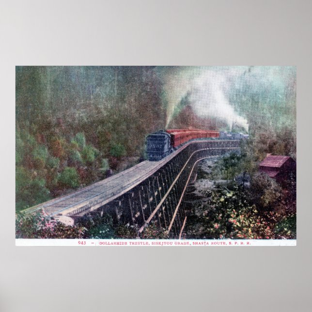 Dollarhide Trestle, Shasta Route, Södra Stilla hav Poster (Framsidan)