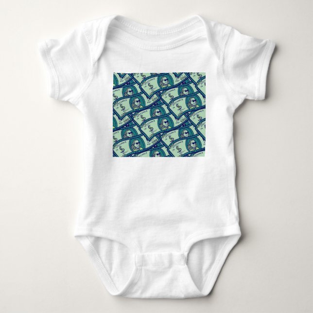 Dollarsedlar: Sömlösa pengar Mönster T Shirt (Framsida)