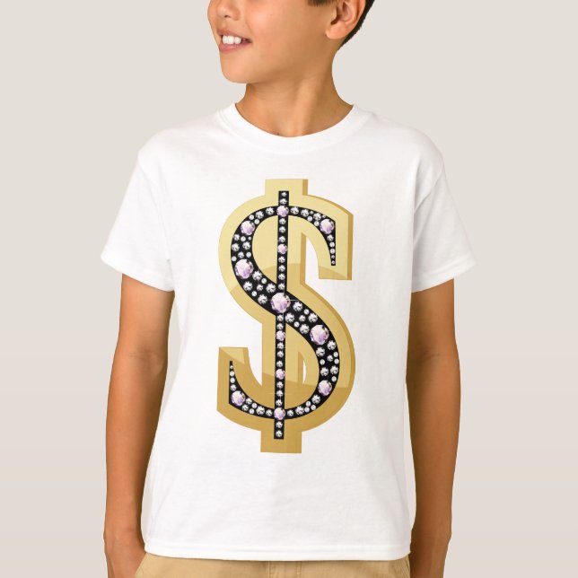 Dollarsymbol i diamanter 2 t shirt (Framsida)