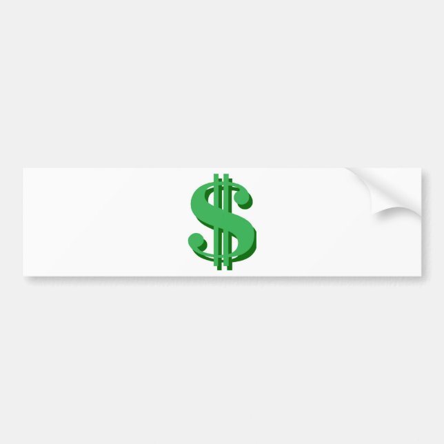 $ dollartecken bildekal (Framsidan)