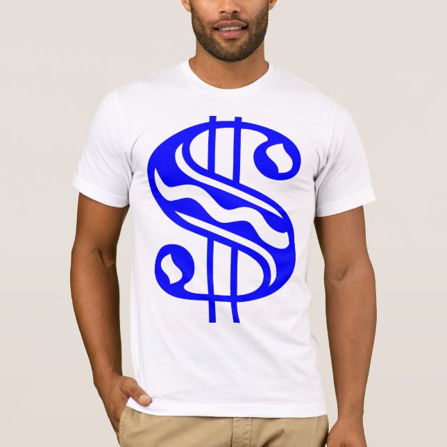 Dollartecken - blå t shirt (Framsida)
