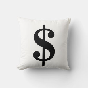 Dollartecken   Enkelt klassiskt alfabet Kudde