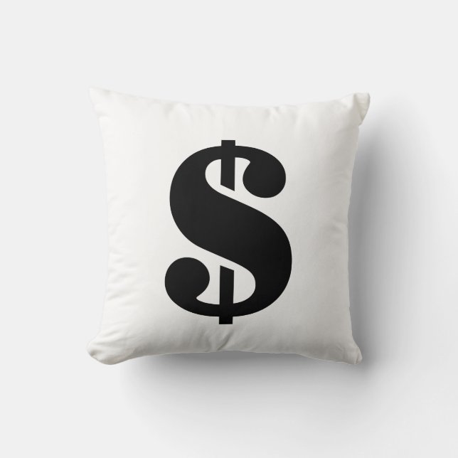 Dollartecken | Enkelt stencil-alfabet Kudde (Framsida)