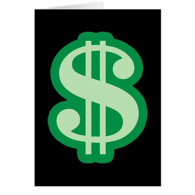 Dollartecken Hälsningskort (Framsidan)