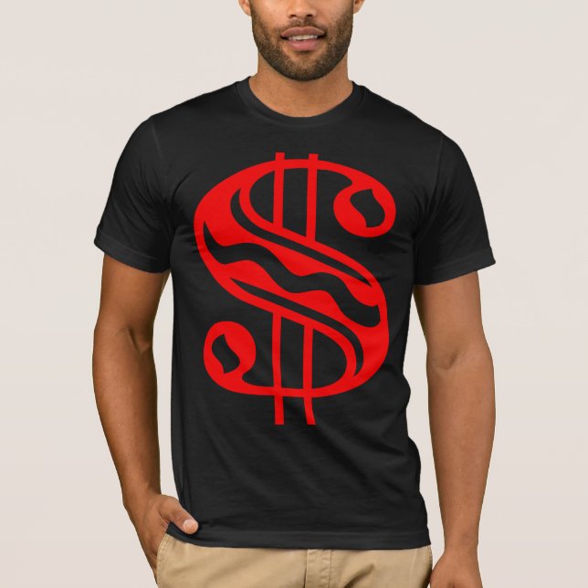 Dollartecken - röd tee shirt (Framsida)