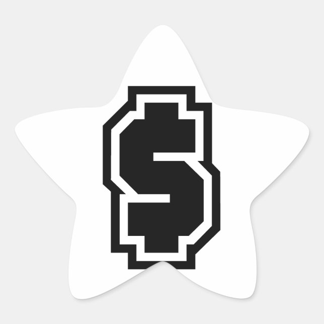 $$$$ dollarteckensymbolsymbol ikoner Blingdollar Stjärnformat Klistermärke (Framsida)